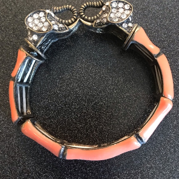 Banana Republic Jewelry - Coral and crystal elephant bracelet.